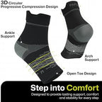 PAPLUS 3 Pairs Plantar Fasciitis Socks Women & Men - Ankle Compression Sleeve for Sprained Ankle, Heel Spur & Arch Support - Foot Brace for Achilles Tendonitis Relief, Arthritis Pain