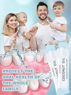 Loopeer 50 Pcs Organic Oil Pulling Travel Sachets Coconut Peppermint Oil Pulling Coconut Oil Pulling for Teeth Coconut Mouthwash for Teeth Whitening and Healthy Teeth