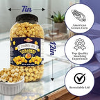 Stonehedge Farms Cinnamon Bun Flavored Popcorn | 28 oz Large Tub | Perfect for Holidays and Christmas | Bulk Gourmet Popped Sweet Snacks | Pop Corn Gift