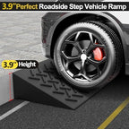 2 Pcs 3.9" Height Rubber Curb Ramp Threshold Ramps,3.9" H 38.5" L 9.5" W.Heavy Loading 3 Tons(6600 LB) Capacity,Car Slope for Driveway Dock Bike Vehicle Warehouse Motorcycle (3.9" H)