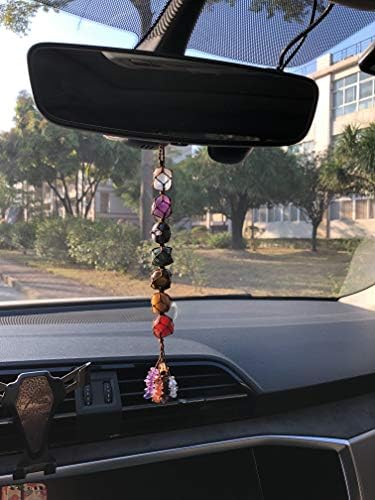 7 Chakra Handmade Crystal Window Car Hanging Ornaments Home Decoration Feng Shui Ornament Yoga Meditation Car Decoration Tumbled Palm Stones Mother's Day Decorations