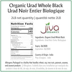 Jiva Organics Organic Urad Whole 2LB Bag - Black Gram Dal, Urad Dal Whole - Non-GMO, Gluten Free
