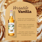 Monin - Vanilla Syrup | Pure & Rare Madagascar Vanilla, Premium Syrup for Coffee, Lattes & More | Clean Label with No Artificial Flavors, No Artificial Preservatives (BPA Free Bottle, 25.4 fl oz)