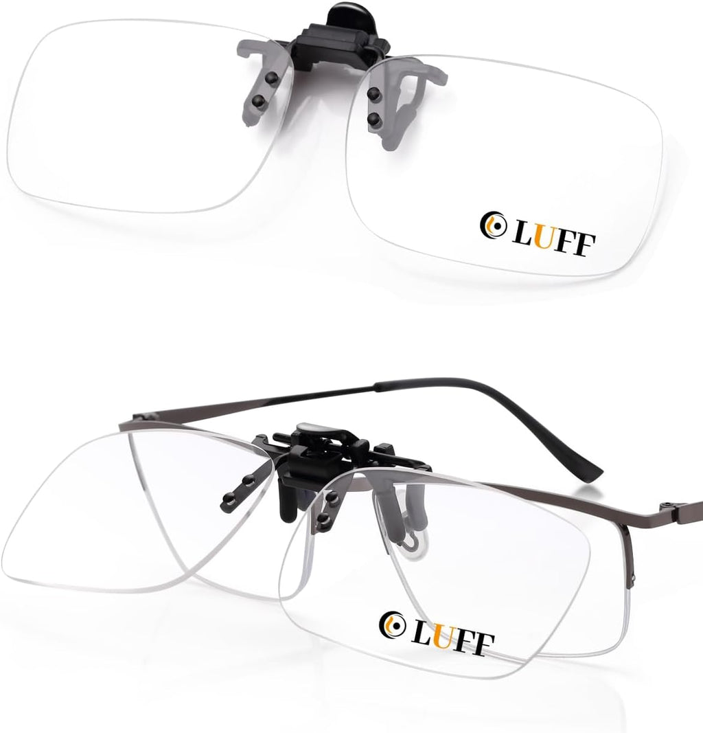 LUFF Anti-Blue Clip On Reading Glasses Can Flipped Reader for Women/Men