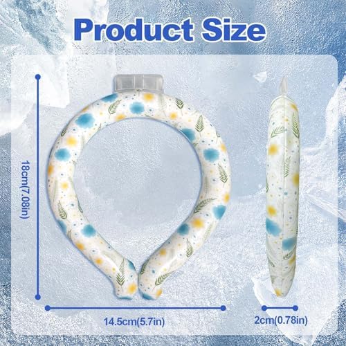 Neck Cooling Tube, Reusable Wearable Cooling Neck Wraps for Summer Heat, Cooling Starts at 28°C, Relief for Hot Flashes and Fever Smart ice Neckband for All Sports Outdoor Activities (B)