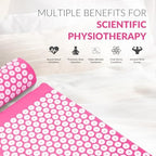 Fitvids Acupressure Mat and Pillow Set for Back/Neck Pain, Acupuncture Products to Relieve Muscle Fatigue, Improve Insomnia for Sedentary People, Acupuncture Eases Stress, Massage Mat, Pink