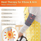 Elbow Heating Pad Wrap for Joint Pain USB Heated Elbow Brace for Tendonitis and Tennis Elbow Portable Moist Heat Therapy Elbow Sleeve Adjustable Temperature (Non-Chargeable)
