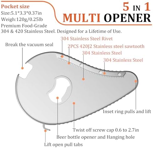 Jar Bottle Can Opener for Seniors Arthritis Weak Hands-Easy Twist Off Small Caps (0.6"-2.7"), Pop Top & Pull Tab Seals,Patent Unique Portable Multifunction Gadget for Elderly/Women/Men (Silver)