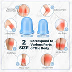 TrelaCo 12 Pcs 2 Size Cupping Therapy Set Silicone Anti Cellulite Cupping Kit for Massage Therapy Cupping Therapy Set Vacuum Suction Cup for Arthritis Relief, Pain Reduction Adults Home Use(Blue)