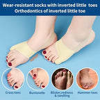 1Pair of Tailors Bunion Relief Pads Socks Bunionette Protector Sleeves Built-in Gel Pads Silicone Cover Guard With Non-slip Strap to Cushions and Comfort Pinky Toe Bunionette Pain (Beige-XL)