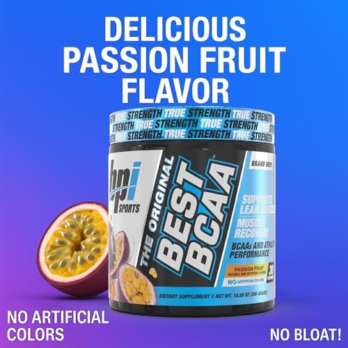 BPI Sports Best BCAA Powder - Muscle Recovery Support - Branched Chain Amino Acids | Building Blocks of Protein and Muscle - Post Workout Recovery – Hydration - Passion Fruit, 30 Servings