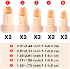 BBTO 10 Pcs Mallet Finger Splint, 5 Sizes Finger Support Brace Stabilizer Straightener Plastic Fingertip Protectors Arthritis Knuckle Immobilization for Thumb Pinky Middle Index Ring(Beige)