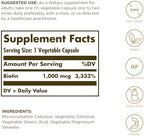 Solgar Biotin 1000 mcg - 100 Vegetable Capsules - Supports Healthy Skin, Nails & Hair - Non-GMO, Vegan, Gluten Free, Dairy Free, Kosher - 100 Servings (Pack of 2)