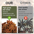 Kah's Journey Star Anise Whole 16 oz for Cooking, Baking, or Brewing Tea, Chinese Star Anise Bulk Bag