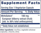 Life Extension Standardized European Bilberry Extract, 100 mg, MirtoSelect® Vaccinium myrtillus, Eye Health, Circulation, Lubrication, Gluten-Free, Non-GMO, Vegetarian, 90 Capsules