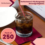 Perfectware - 2 Ply Burgundy Bev-250 2 Ply Burgundy Beverage Napkins- Pack of 250ct