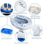 Bedpan Set with 30 Absorbent Pads Gel and 30 Disposable Liners, Bed Pan for Elderly Females Women, Bedpan with Liners for Men Male