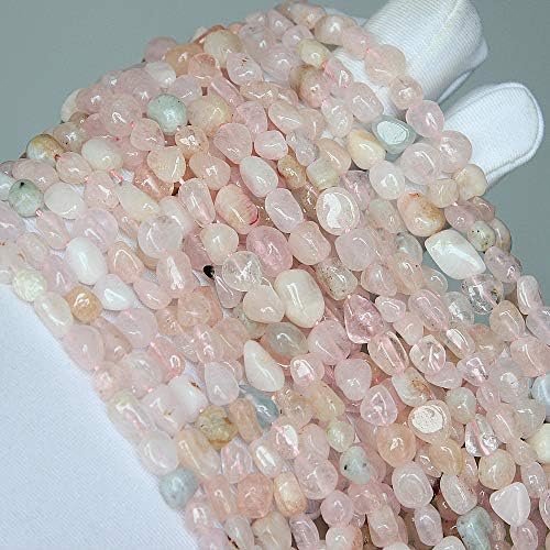 MJDCB Natural Irregular Shape Stone Beads 6-8mm Morganite Gemstone Energy Crystal for Jewelry Making Bracelet Necklace