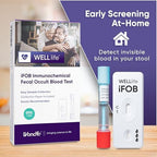 WELLlife iFOB Immunochemical Fecal Occult Blood Test, Colorectal Cancer Screening Test 2 Tests FOB Test for Home Result in 10 Minutes Occult Blood Stool Test