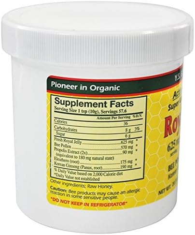 Fresh Royal Jelly + Bee Pollen, Propolis, Ginseng, Honey Mix - 36,000mg Y.S. Org 20.3 oz