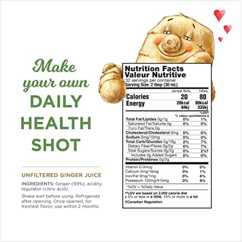 99% Pure Ginger Juice by The Ginger People – Digestive Health, Premium Quality, 32 Fl Oz Bottle (Pack of 1)