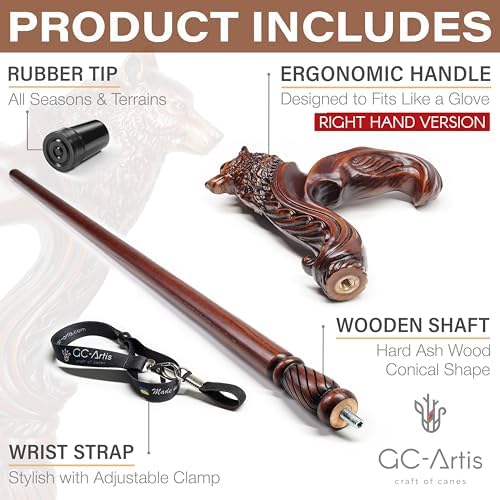 Luxury Handmade Wooden Walking Cane – Premium Carved Solid Wood, Ergonomic Comfort Grip, Designer Canes for Men & Women, Elegant Fashionable Walking Stick 36