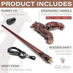 Luxury Handmade Wooden Walking Cane – Premium Carved Solid Wood, Ergonomic Comfort Grip, Designer Canes for Men & Women, Elegant Fashionable Walking Stick 36