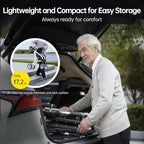 2-in-1 Transport Wheelchair & Mobility Device Combo, Pre-Assembled 17 lbs Lightweight Foldable Travel Chair with Seat for Seniors, 8" All Terrain Wheels, Support 330 lbs