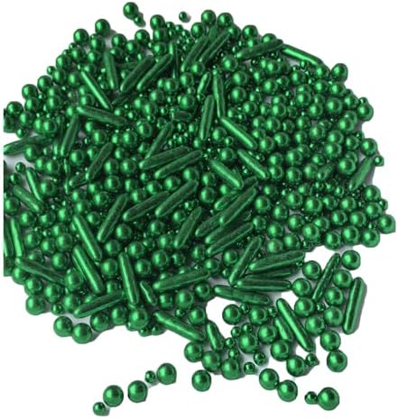 Sprinkles Green Pearl Sugar Candy Mix Size Baking Cake Decorations Cupcake Toppers Celebrations Shaker Jar Wedding Shower Party (120g/4.2oz）
