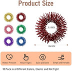 12PCS Acupressure Rings, 6 Colors Fidget Rings for Anxiety Relief, Silent Spiky Sensory Fidget Toys for Classroom Home Office Stress Reducer and Finger Massager