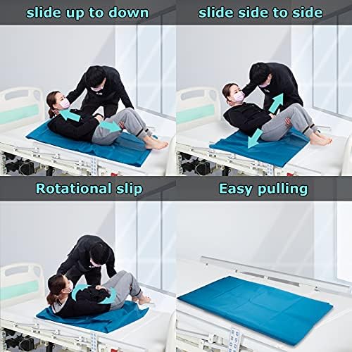 LOSCHEN Tubular Slide Sheet for Elderly Transfer, Sliding Draw Sheets to Assist Moving Elderly - for Cars, Vehicles, Wheelchairs and Bed - Hospitals & Home Care (Lake Blue,28"x47"(72x120cm))