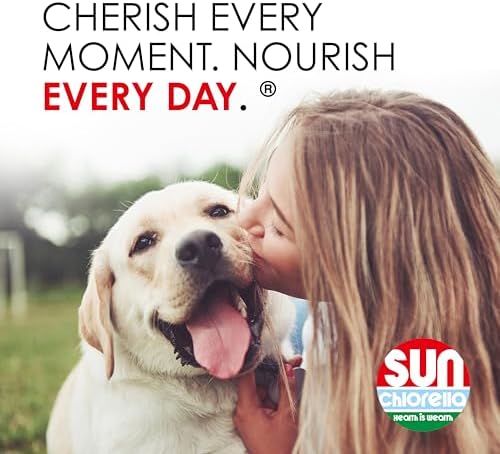 Sun Chlorella Sun Pet Treats Green Superfood Cat & Dog Supplement - Chlorophyll Eleuthero & Lecithin, Minerals, Antioxidants & Vitamins for Dogs & Cats - Immune Defense, Skin & Gut Health - 120 Bites