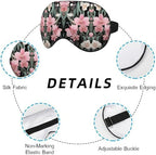 Orchid Flower Eye Mask Sleeping Mask Bloom Summer Spring Wildflowers Botanical Bouquet Bright Sleep Masks Silky Soft Eye Cover for Women Men Travel Sleeping