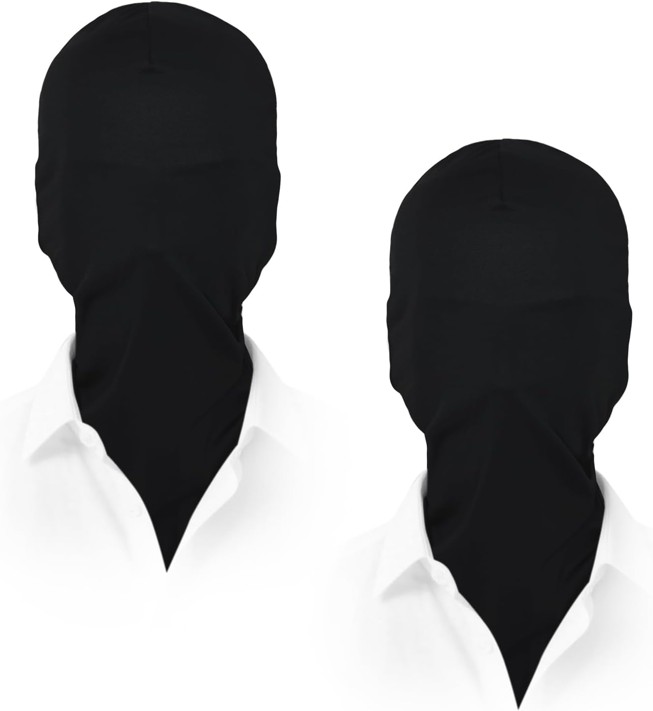 2 Pieces Black Full Face Mask Cover Faceless Skin Masks Halloween Spandex Adult Hood Mask for Unisex Cosplay