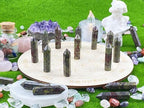 YATOJUZI 20PCS Dragon's Blood Stone Natural Healing Crystals Stones Set Tumbled Polished Pocket Gemstones Bulk Point Hexagonal Wands Reiki Energy Balancing Chakra Meditation Therapy Gift For Women Men