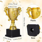NUOBESTY Award Trophy Cup, 7Inch Gold Plastic Winner Trophies for Kids Sports Tournaments, Soccer, Party Favors, Classroom Prize, Competitions Reward with Black Base