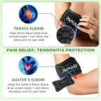 Tennis Elbow Brace for Men Women, Adjustable Elbow Strap for Tendonitis with Compression Pad, Golfers Elbow Brace for Pain Relief, Arm Forearm Brace Bands - Black 1 Pack