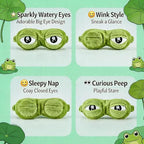 3D Funny Frog Sleep Mask, Funny Cute Animal Eye Mask for Sleeping, Soft Comfortable Eye Mask for Kids & Adults, Blackout Sleeping Mask for Travel, Nap, Night Sleep (Green*1Pc)