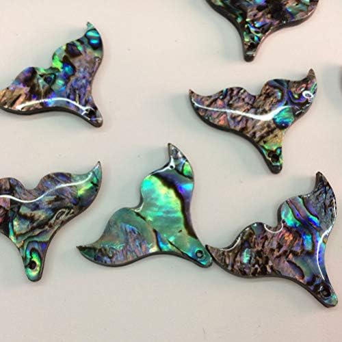 SUPVOX Abalone Shell Pendant Mermaid Tail Necklace Accessories Diy Craft Charms for Women Girls Jewelry Decoration 0.98X0.78In