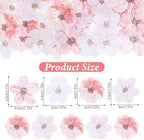 75 PCS Edible Cherry Blossoms Cupcake Toppers, Edible Cherry Blossoms Flowers Cake Decorations Wafer Paper Flowers Cupcake Topper for Wedding Baby Shower Birthday Party Anniversary Supplies