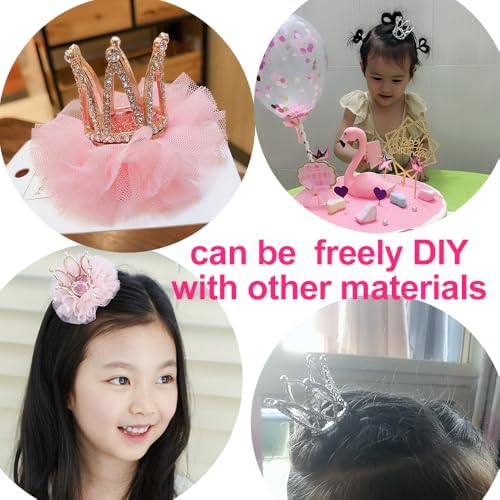 2Pcs Mini Infant Crown Baby Princess Tiara Cake Topper Crystal Rhinestone Small Silver Cupcake Crown for Newborn Photo Prop Royal Prince Themed Birthday Wedding Christmas Party Decorations