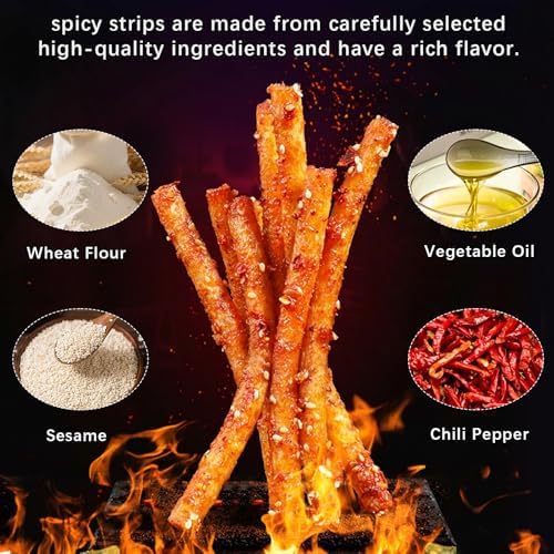 4 Pack Latiao Spicy Strips Chinese Snacks, Spicy Snacks Latio Spicy Strips 70g/2.46 Ounces per Pack, 4 Combinations Packed (Medium Spicy)