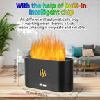 Flame Diffuser Humidifier-Auto Off 180ml Essential Oil Diffuser-2 Modes Brightness Aroma Humidifier with Fire Flame Effect for Home,Office,Spa,Gym (Black)