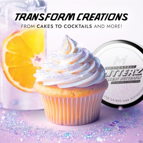 MONÉGASQUE Iridescent Edible Glitter for Drinks 10g – Edible Glitter for Cakes & Cocktails - Cocktail & Drink Shimmer Powder - Food Decorating Sprinkles, Cake Decorations, & Cupcake Decorations Spray