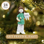 Personalized Dental Ornament 2026 | 24h Customized, Laser Engraved Healthcare Christmas Ornaments for Tree | Custom Girl Dentist Hygienist Keepsake Gift for Medical Professionals