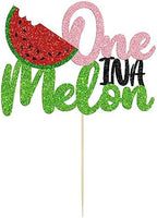 1 Pack Watermelon Cake Topper One in a Melon Cake Pick Watermelon First Birthday Baby Girl 1st Birthday Party Cupcake Decoration Supplies