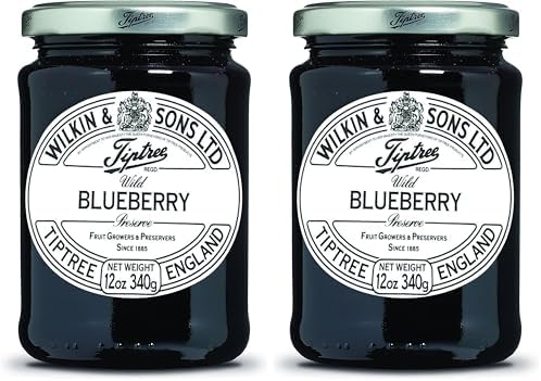 Tiptree Wild Blueberry Preserve, 12 Ounce Jar (Pack of 2)