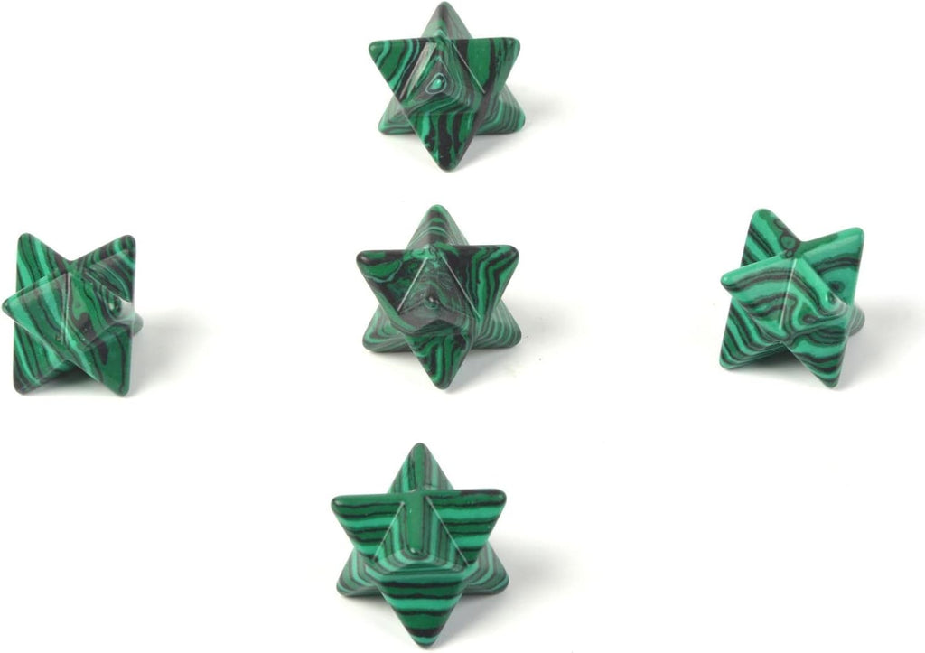 Healing Carved Gemstone Crystal Merkaba Star 25mm Sacred Geometry Chakra Stone