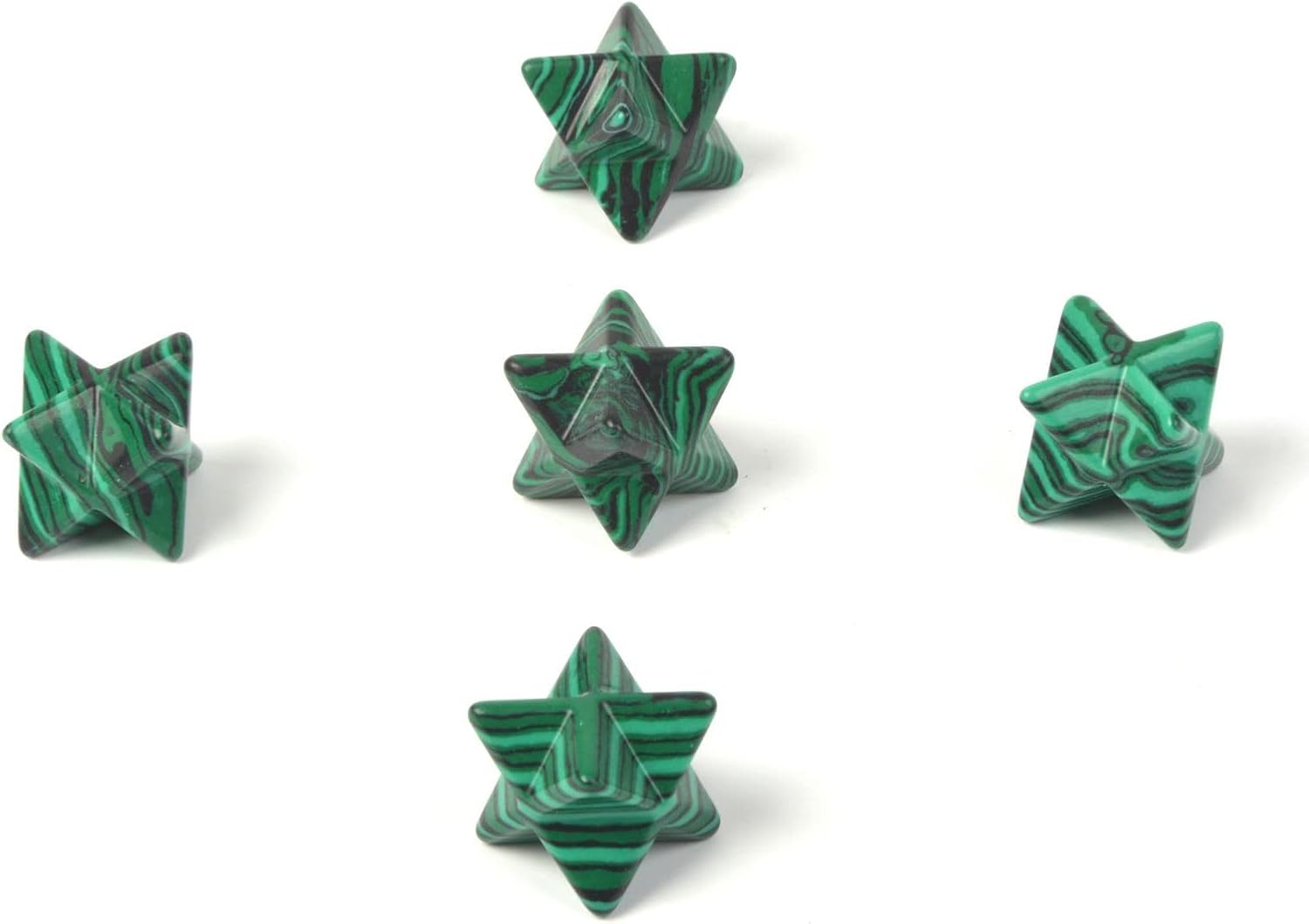 Healing Carved Gemstone Crystal Merkaba Star 25mm Sacred Geometry Chakra Stone