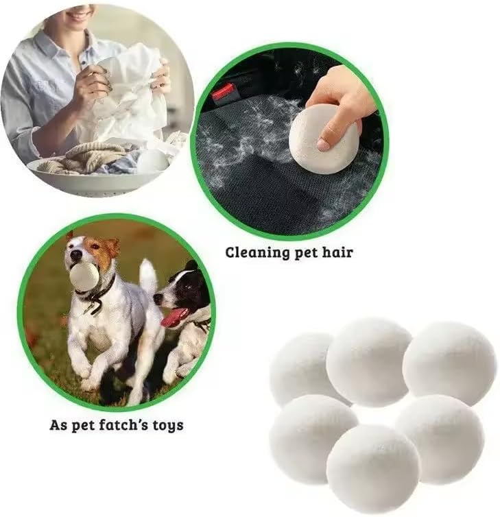 6pcs/Set Laundry Clothes Wool Dryer Balls, Laundry Tumble Dryer Balls, 5cm Laundry Softener, Reusable
